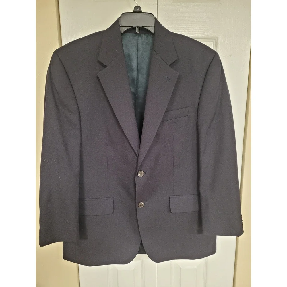 Chaps Woolmark 100% Wool Blazer Mens 40S Short Classic 2 Button Jacket 1 Vent